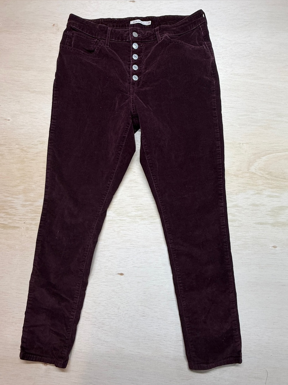 Levis 721 Jeans Womens 27 Purple High Rise Skinny Corduroy Button Fly Pants
